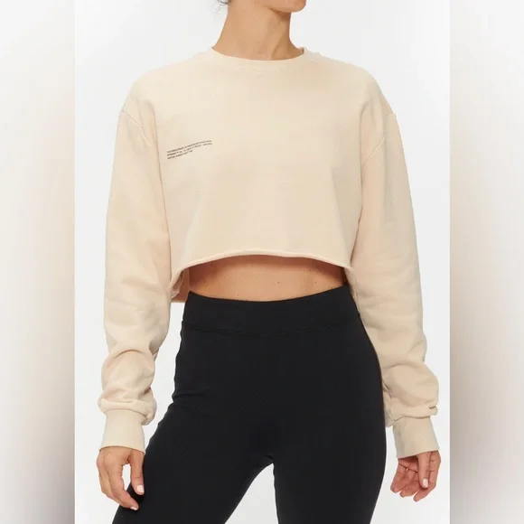 PANGAIA 365 cropped sweatshirt olive sage green size small crewneck - Picture 1 of 8